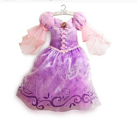 F68011 Frozen  purple princess skirt dress